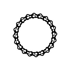 Mandala black and white logo. Isolated element for design and coloring on a white background.