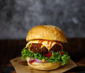 Hamberger with sauce
