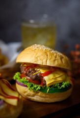 Hamberger with sauce