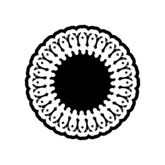 Vintage mandala round ornament. Isolated element for design and coloring on a white background.