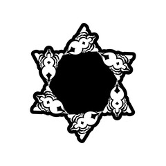 Indian mandala. black and white logo. Weaving design elements. Yoga logos vector.