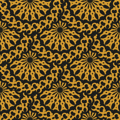 Oriental abstract seamless vector background. Wallpaper in a vintage style template. Indian floral element.