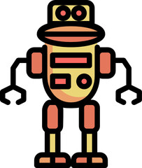 robot color outline icon