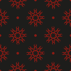 Chinese black and red abstract seamless vector background. Wallpaper in a vintage style template. Graphic ornament for wallpaper, fabric, wrapping, packaging.