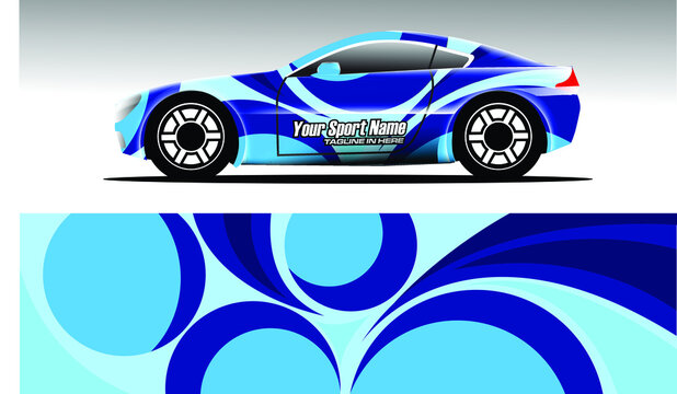 Car stickers or car wraps in a natural natural concept with the concept of abstract lines, can be installed on all types of vehicles