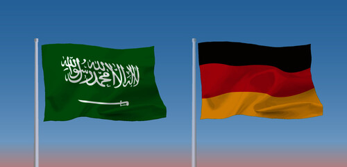 サウジアラビアとドイツの国旗