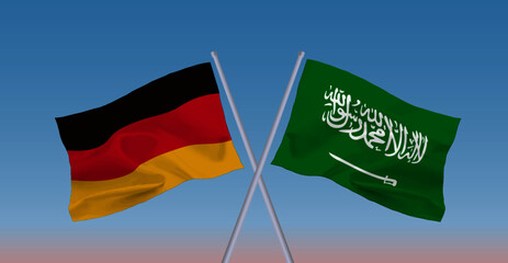 サウジアラビアとドイツの国旗