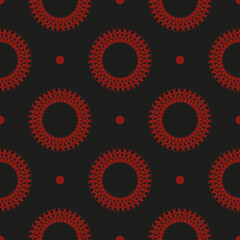 Wallpaper in a vintage style template. Indian floral element. Graphic ornament for wallpaper, fabric, wrapping, packaging. Chinese black and red abstract floral ornament. Vector illustration.