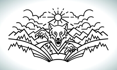 Fox engraved illustration. Vector-3