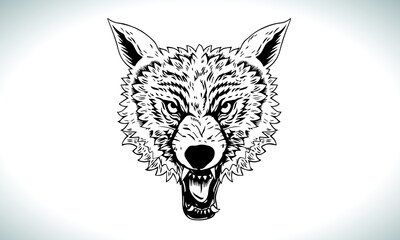 Fox engraved illustration. Vector-2