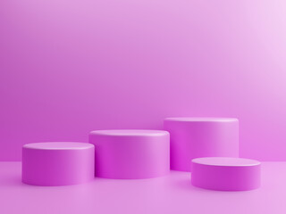 Pink podium for placing products