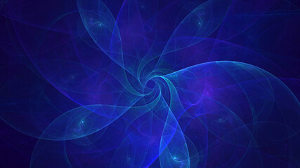 3D rendering abstract blue fractal light background