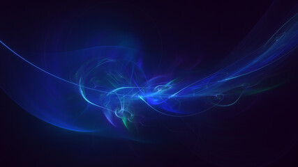 Obraz premium 3D rendering abstract blue fractal light background
