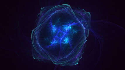 Naklejka premium 3D rendering abstract blue fractal light background