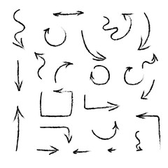 black arrows isolated on white background 