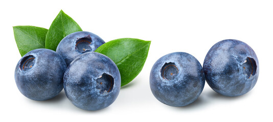 Organic blueberry isolated on white background