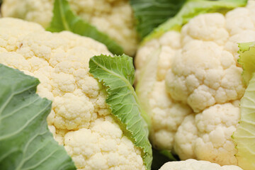 Cauliflower cabbage as background, closeup