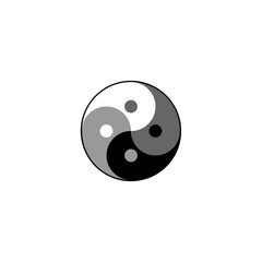 Taoism yin and yang dynamic conversion symbol isolated on white square background, creative Tao religion balance concept pattern texture