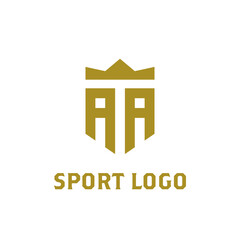 aa logo, a a initial logo with crown. elegant letter sport logo, shield aa logo