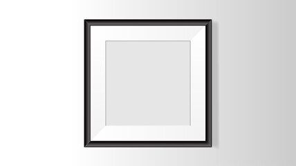 square frame mockup on wall vector 