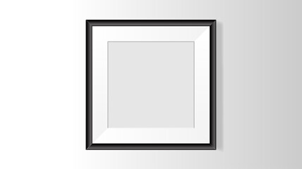 square frame mockup on wall vector 
