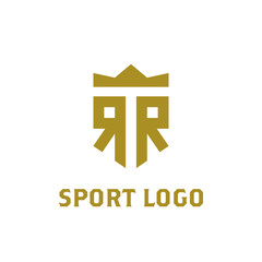 rr logo, r r initial logo with crown. elegant letter sport logo, emblem shield rr logo