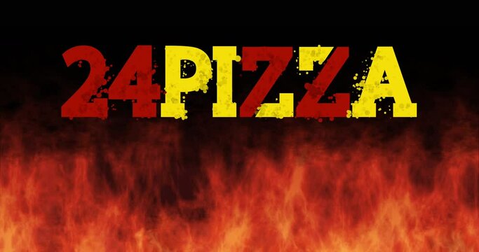 lettering logo pizza 24 hours in different versions