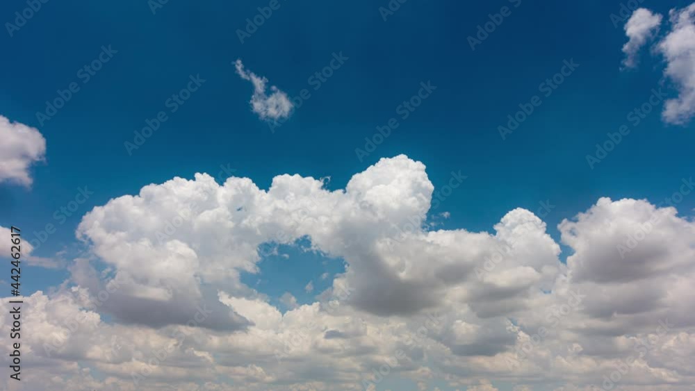 Wall mural 4k time lapse beautiful blue sky with clouds
