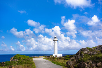 沖縄県宮古島、6月の平安名崎灯台・日本