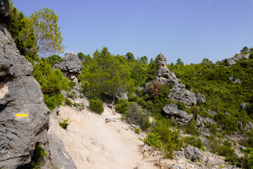 Rocks of the Cirque de Moureze protected site in Herault Languedoc Roussillon region of France