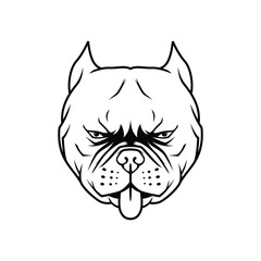 pit bull head illustration, dog head vector