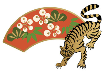 和柄の虎のイラスト。年賀状素材用。
干支のクリップアート。