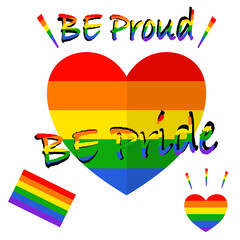 LGBT rainbow symbol of lgbt culture with rainbow heart .vector illustration 