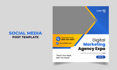 Modern promotion web banner for social media post template. minimalist square flyer for digital marketing