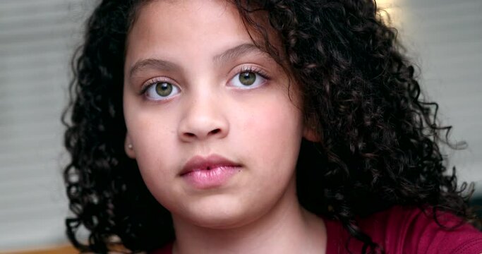 Brazilian mix race little girl child portrait face