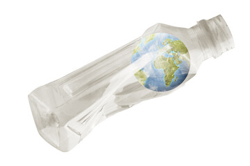 Earth in plastic bottle