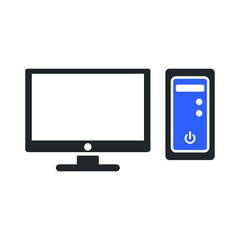 desktop monitor icon design vector