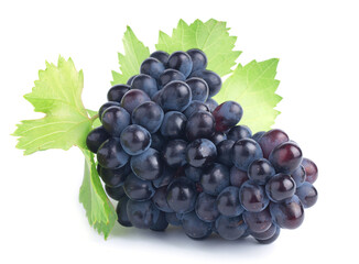 Bunch of grapes on a white background