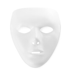 Theatre mask isolated on white, top view