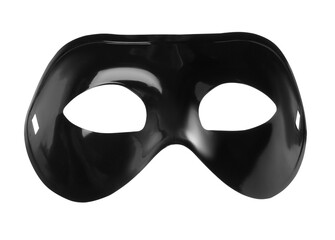 Black plastic theatre mask isolated on white