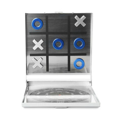 Tic-tac-toe set on white background. Board game