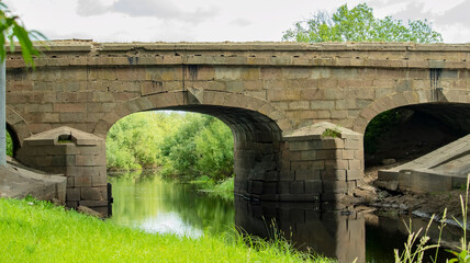 the last and only old stone bridge of the 18th century in Russia