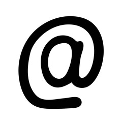 Doodle email address icon web button. Vector illustration. Simple sign icon design