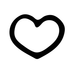 Doodle heart. Simple line element. Vector illustration