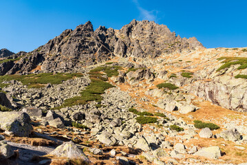 Part of Soliskovy hreben mountain ridge above Pleso nad Skokom in Mlynicka dolina valley in Vysoke Tatry mountains in Slovakia © honza28683
