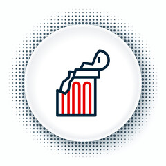 Line Broken ancient column icon isolated on white background. Colorful outline concept. Vector