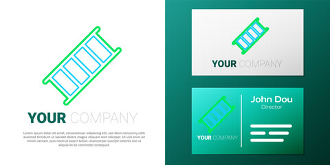 Line Fire escape icon isolated on white background. Pompier ladder. Fireman scaling ladder with a pole. Colorful outline concept. Vector
