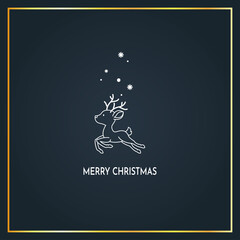 Reindeer character design. Reindeer symbol. Christmas poster.