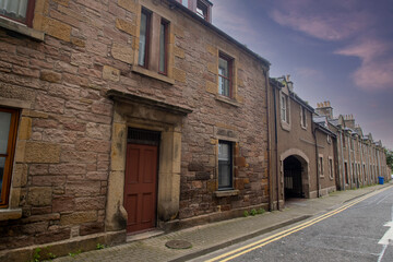 Fototapeta na wymiar A row of houses in central Inverness, Scotland, UK