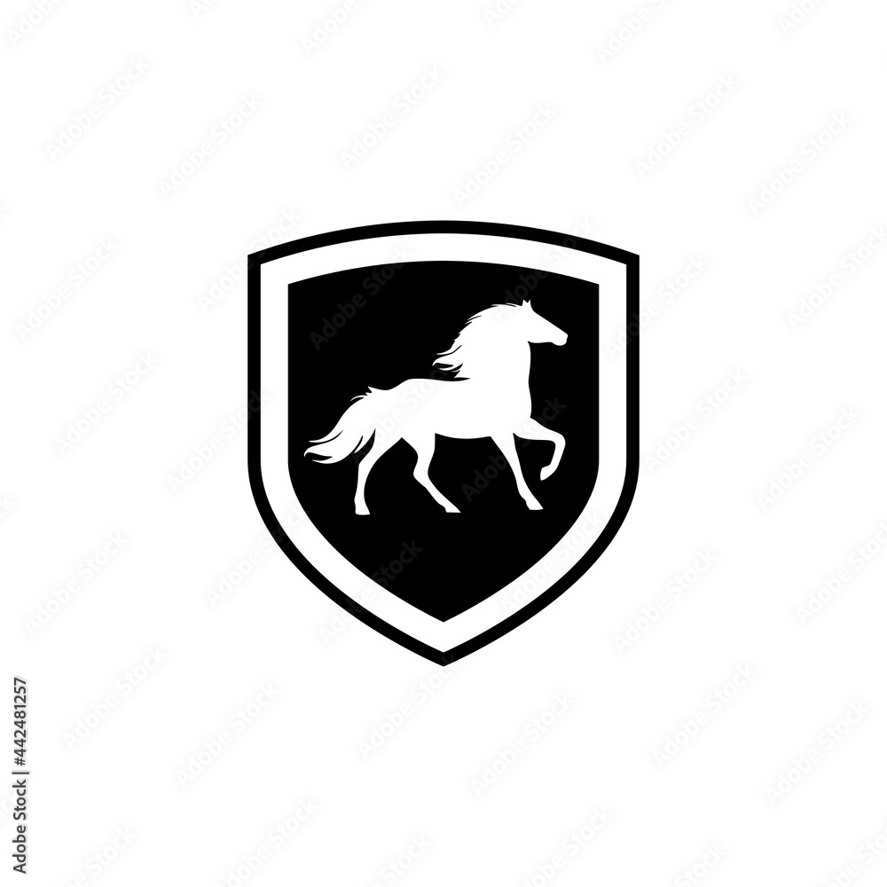 Poster Horse shield icon isolated on white background